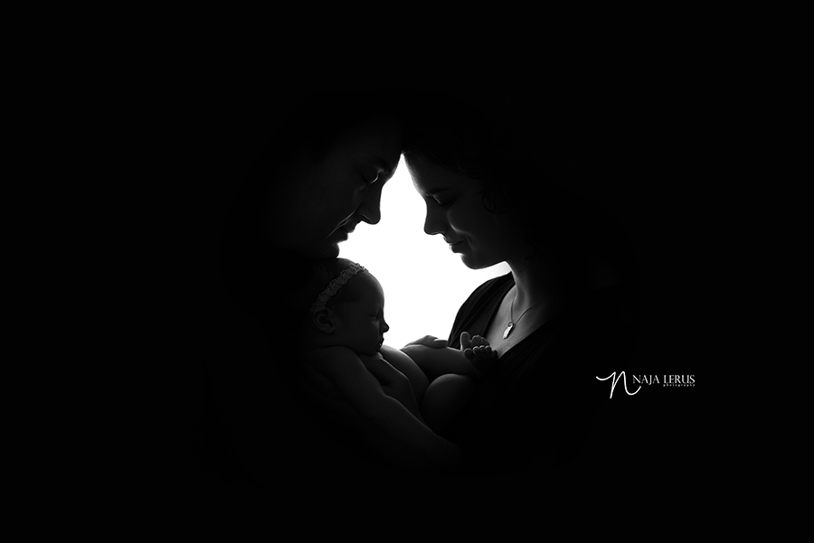 parent silhouette newborn photography