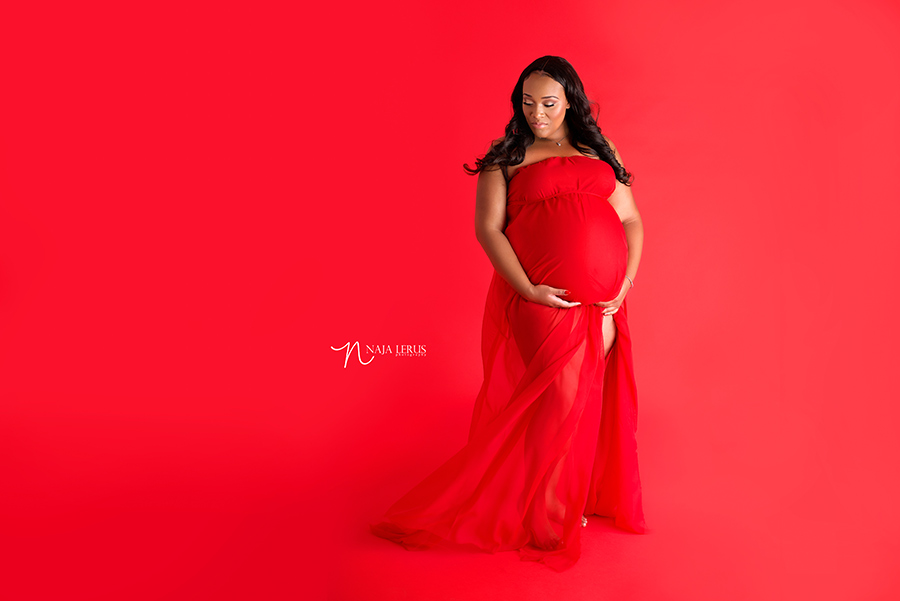 bold red maternity pictures inspired by draya michele naperville il