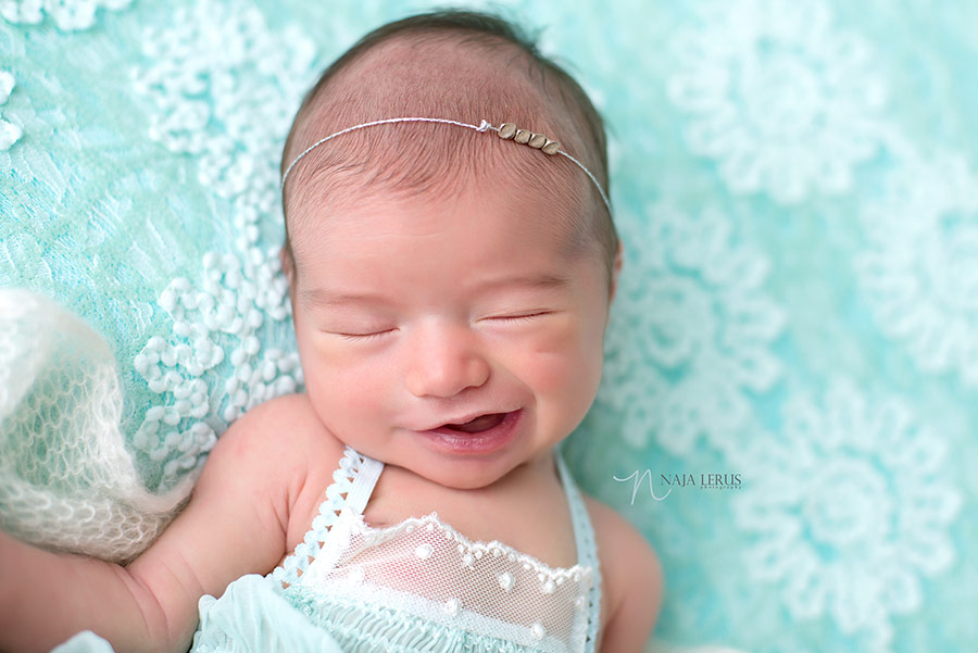 baby smiles newborn photography chicago IL