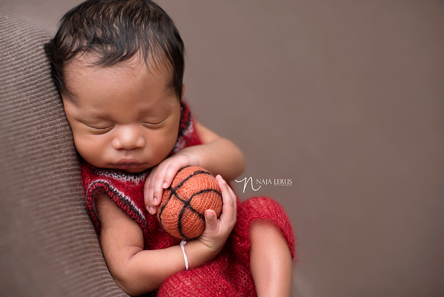 basketball themed newborn session chicago IL