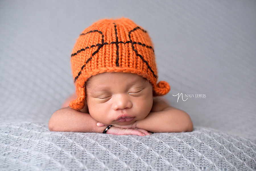 basketball hat newborn photography chicago IL