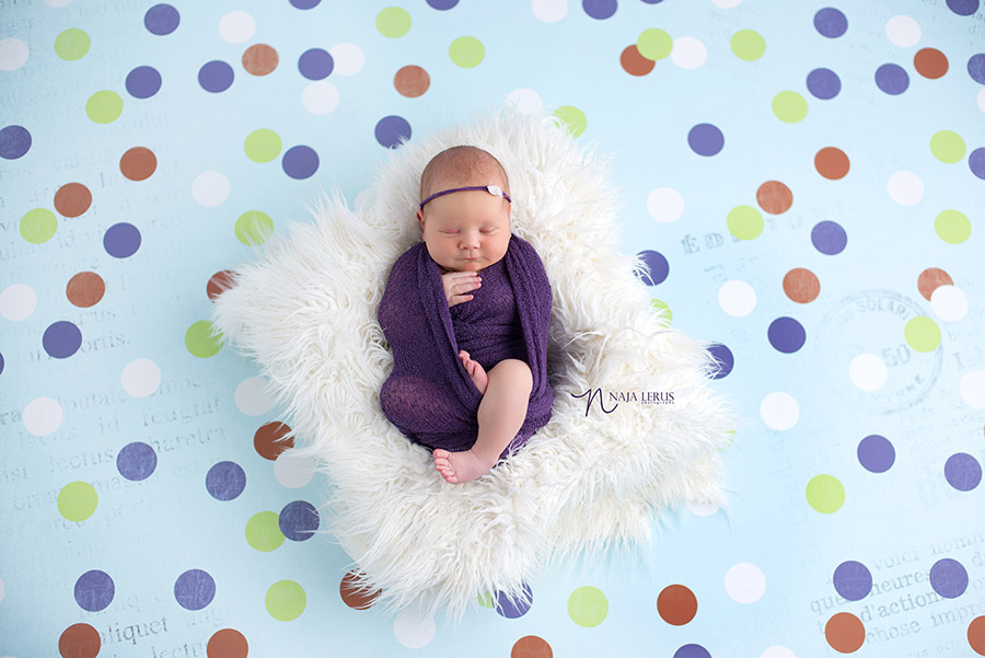 roses and ruffles background with newborn baby girl chicago IL