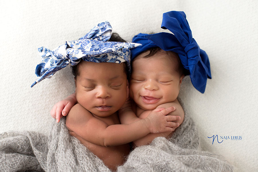 newborn baby twins smiling hazel crest IL