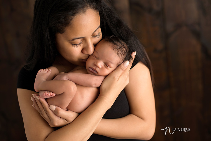 newborn baby with mom photography