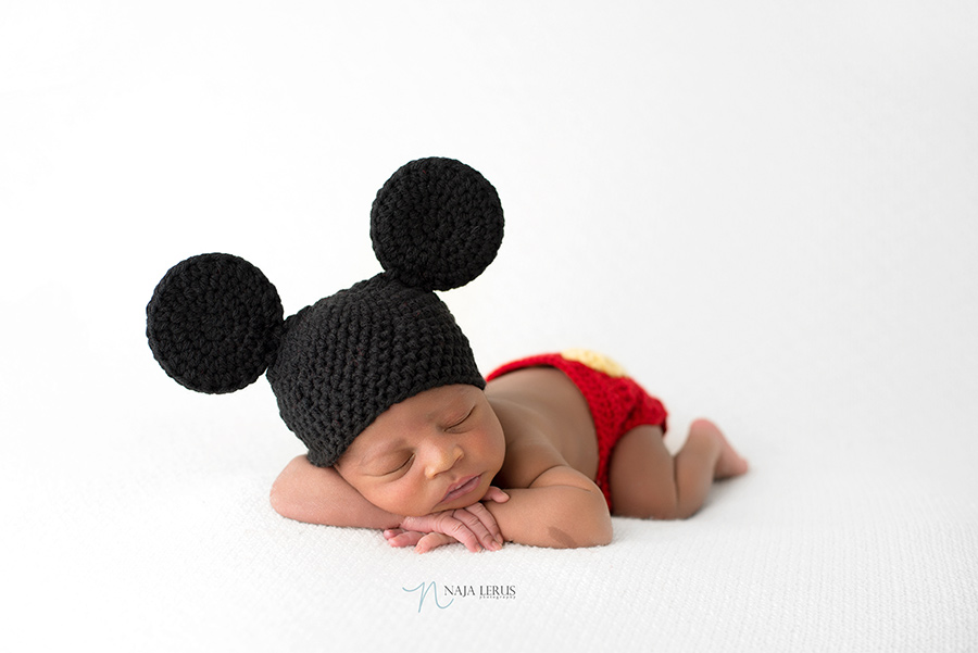 mickey mouse themed newborn photography chicago