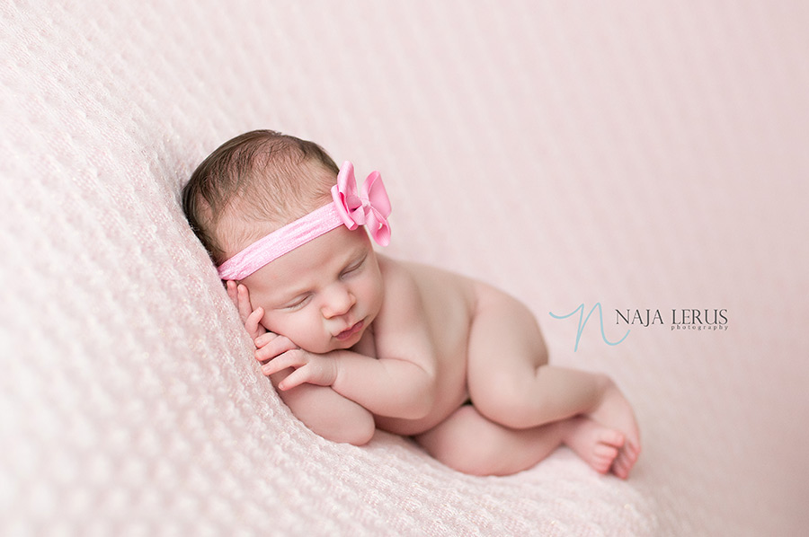 Newborn photography sleepy pose