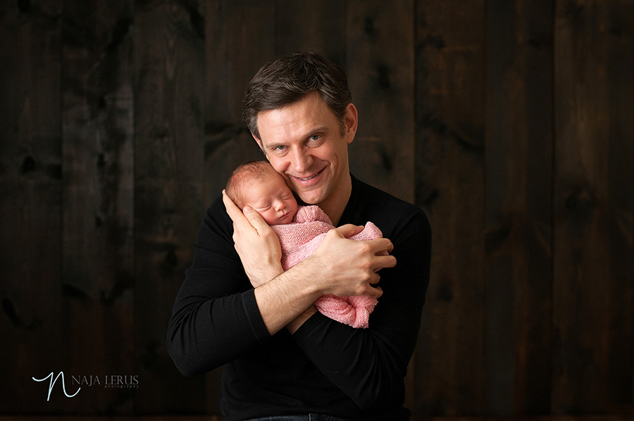 dad father with newborn photography