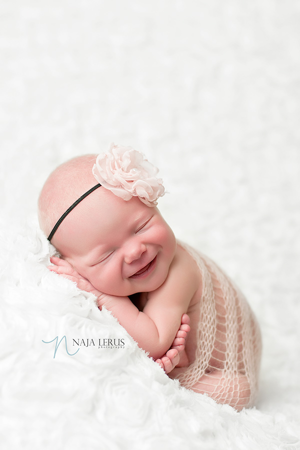 happy baby smile newborn chicago photography