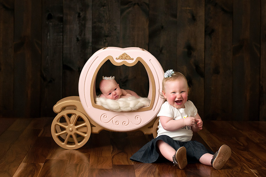 princess carriage newborn photography chicago