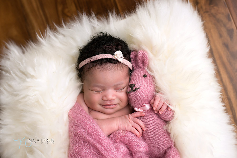 baby with bunny beautiful newborn photography