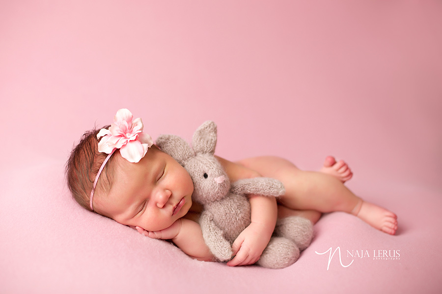 newborn baby girl newborn session chicago teddy