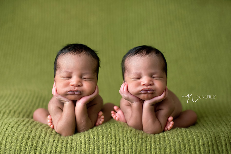 double froggy two newborn twins photographer chicago
