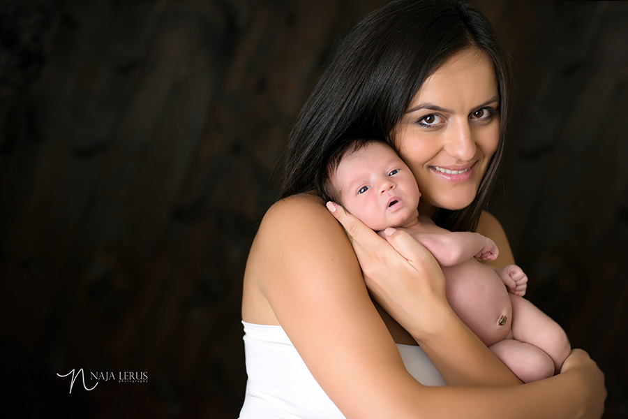 mother shots newborn session chicago