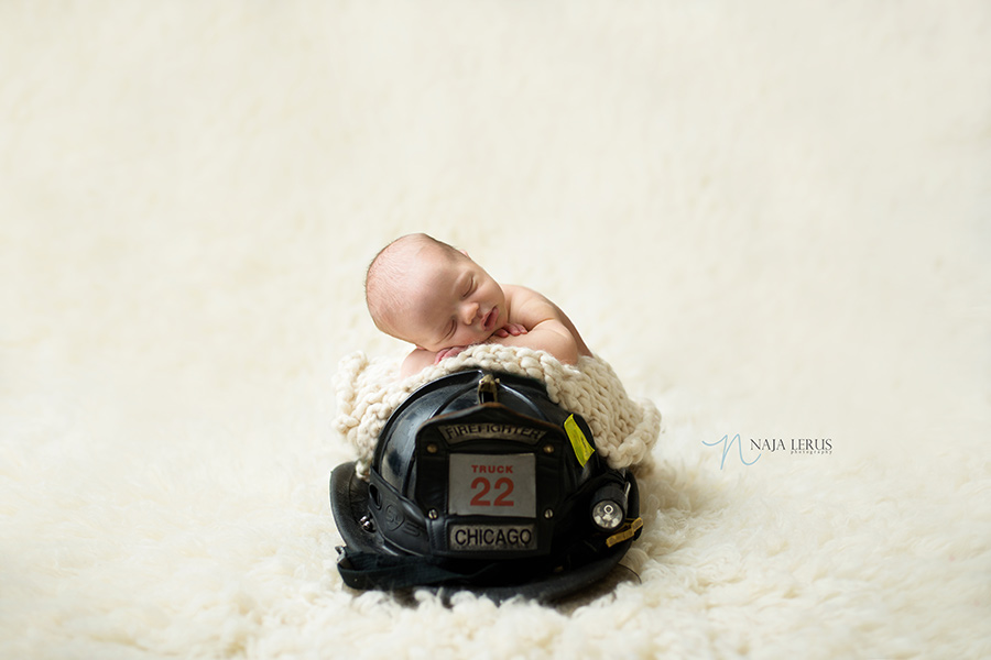 fireman newborn photography chicago