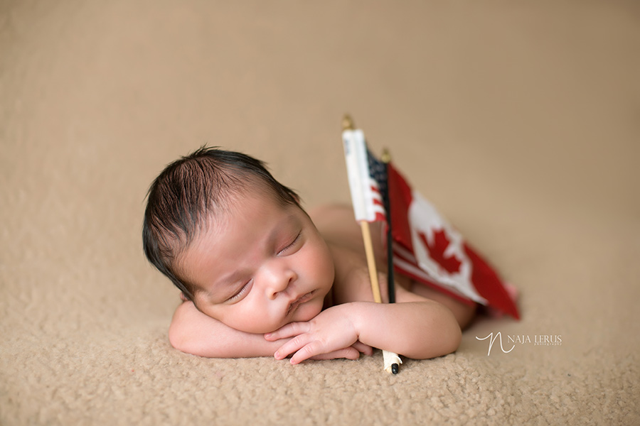 canadian american flag newborn image photographer chicago