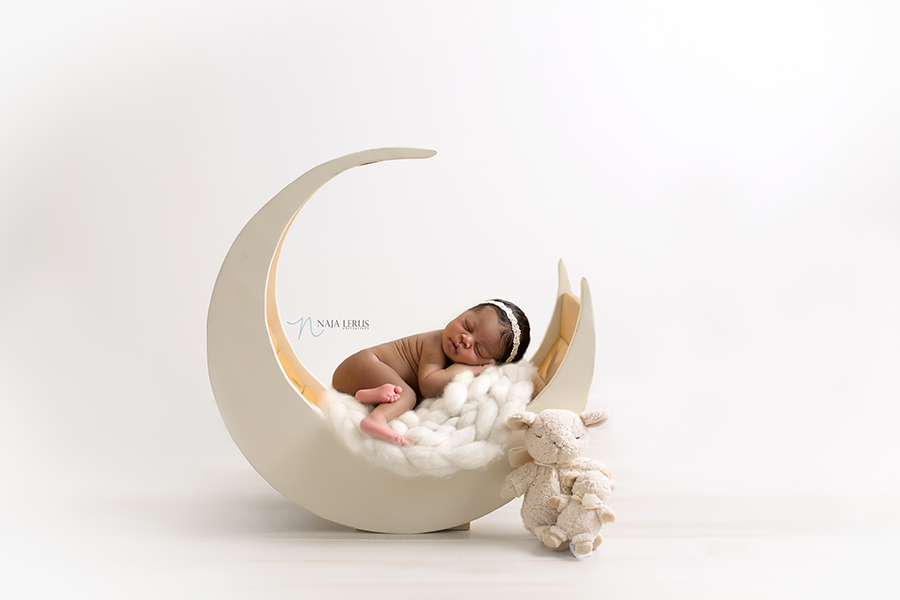 moon prop chicago newborn portraiture 