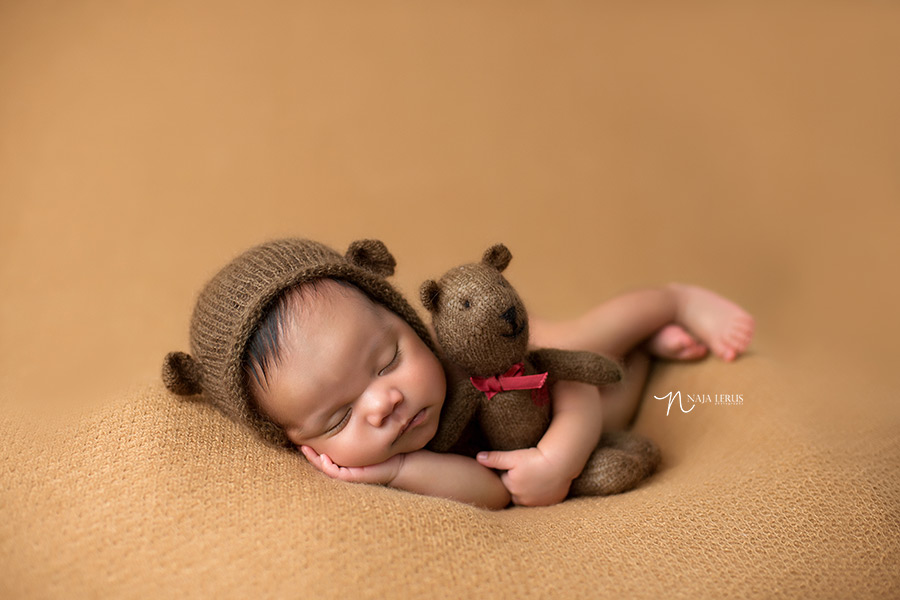 newborn teddy bear set with sleeping baby chicago
