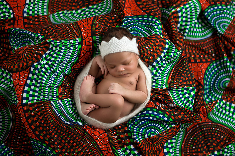 african Congo fabric newborn photography lace crown for boys
