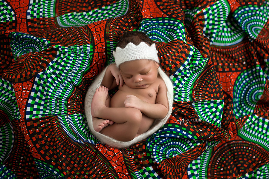 african Congo fabric newborn photography lace crown for boys