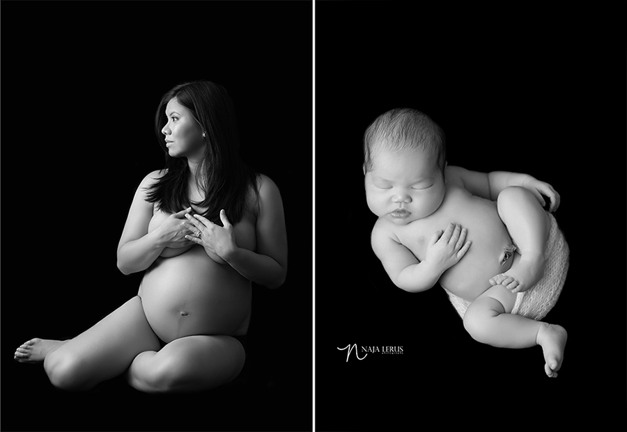 mother before and after picture chicago newborn photography