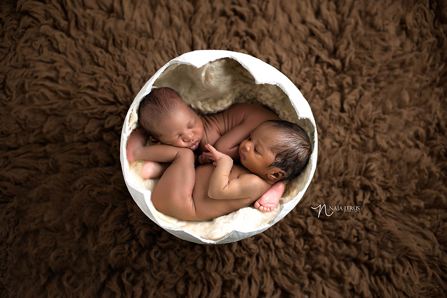 newborn twins in egg prop chicago IL