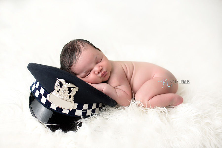 chicago police département CPD newborn baby pose chicago IL